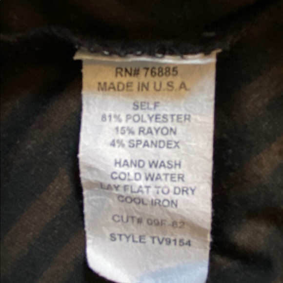 Cielo Black/Brown Stripe V Neck Striped Dolman Sleeves Top Small - Picture 7 of 8